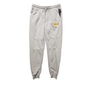 Lakers Los Angeles Jogger NBA Grey Sweatpants Pockets Size Large